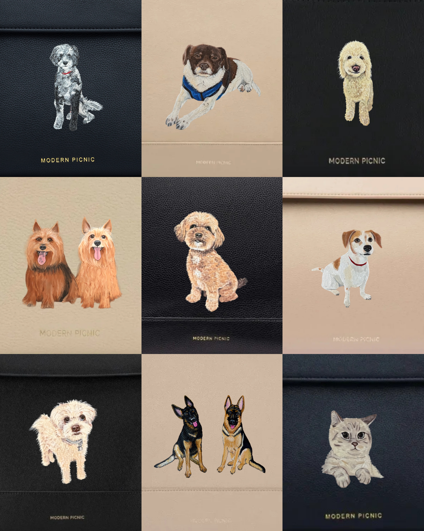 THE PET PORTRAIT LARGE LUNCHER - BLACK