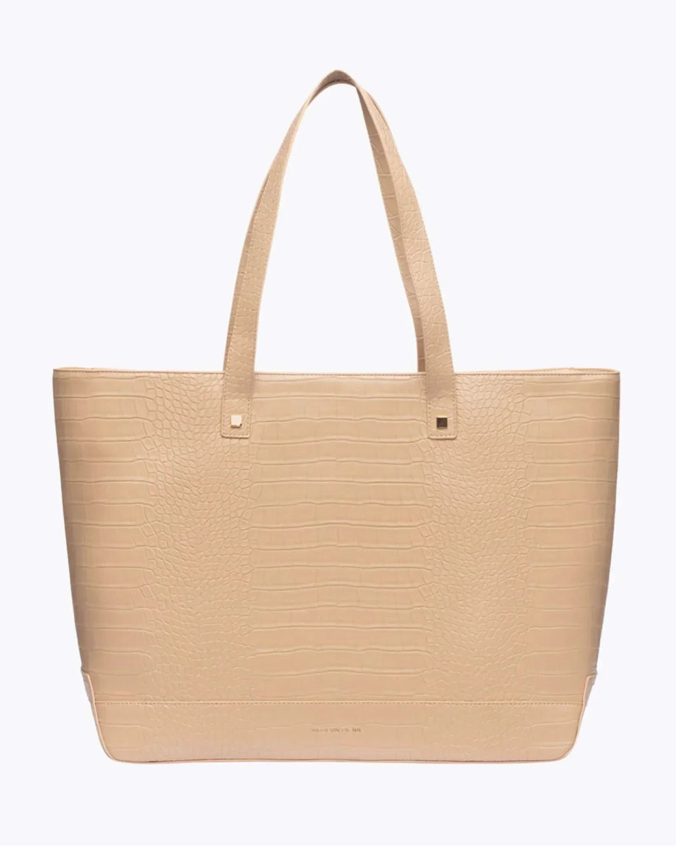 The Tote Bag - Cream Croc Vegan Leather Insulated Work Bag