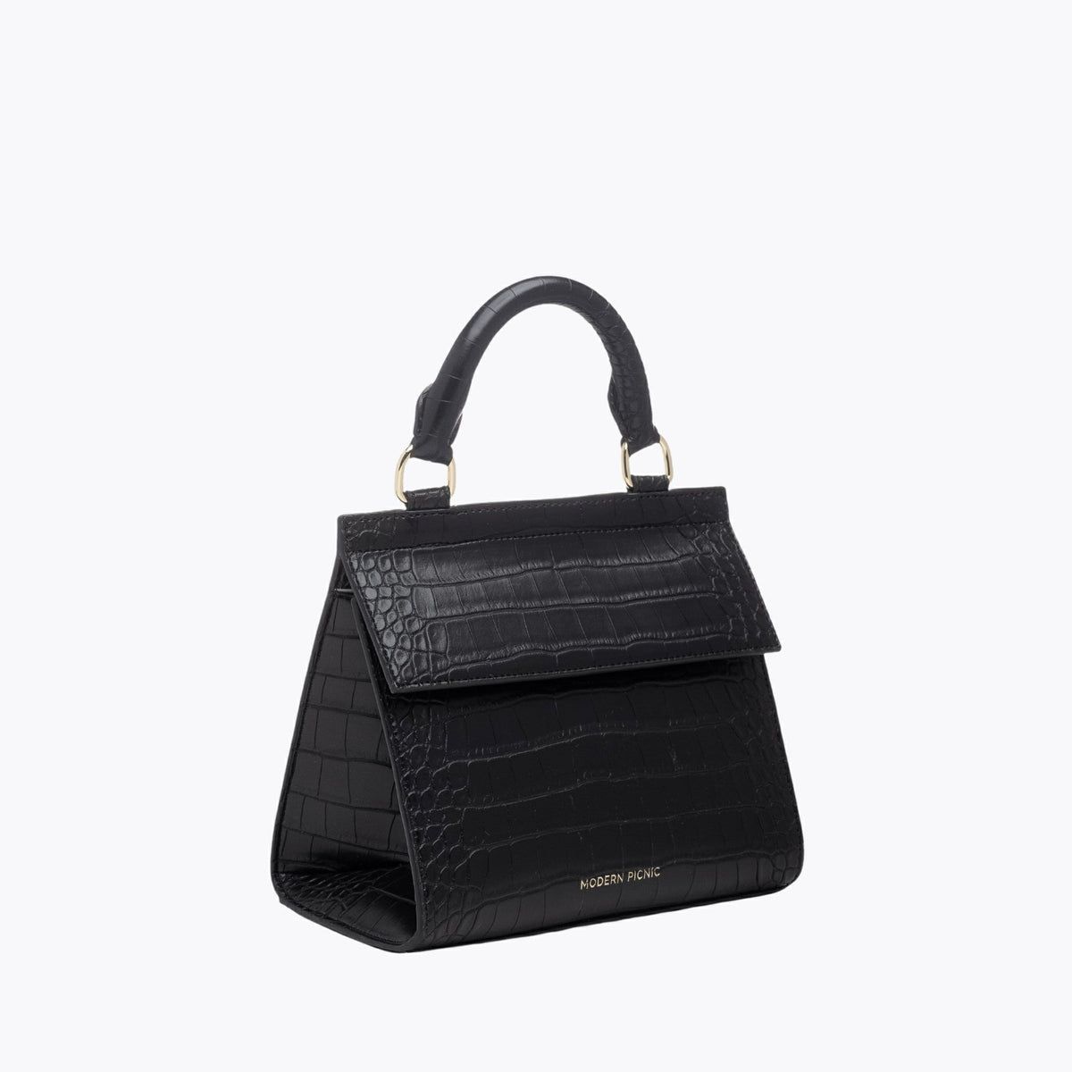 Shop Modern Picnic The Crocodile-Embossed Vegan Leather Tote