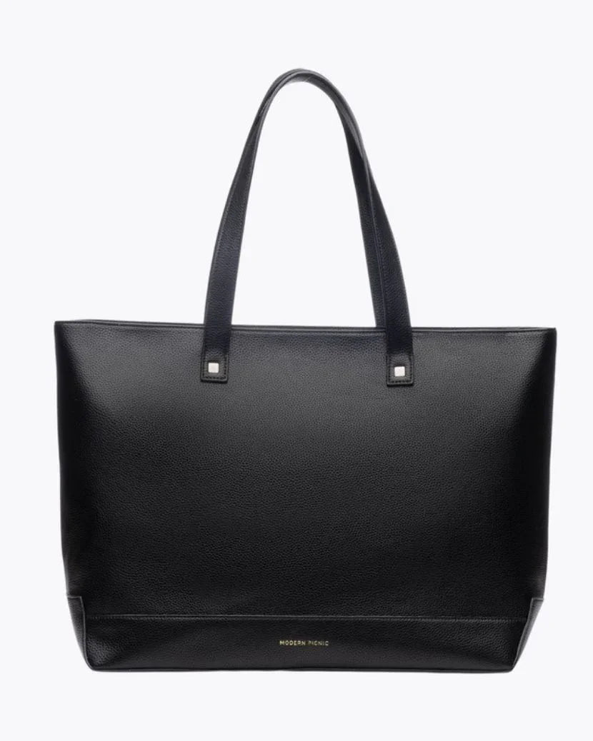 美品 BACK WORKS BANNK MAN TOTOBAG 本革 BLACK The Tote Bag - Black Vegan Leather Insulated Lunch & Work Bag