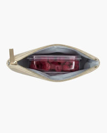 Insulated lunch bag with raspberries in a container, perfect for healthy meals on the go.