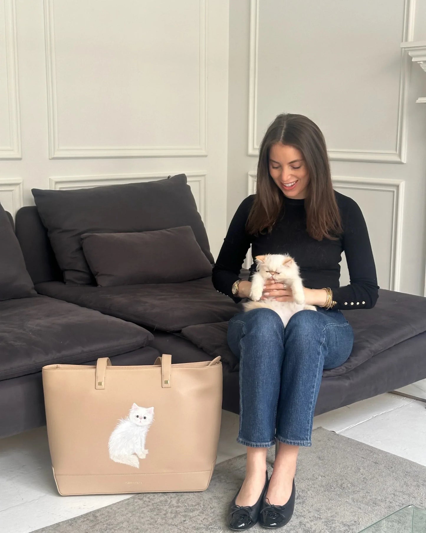 THE PET PORTRAIT TOTE - CREAM