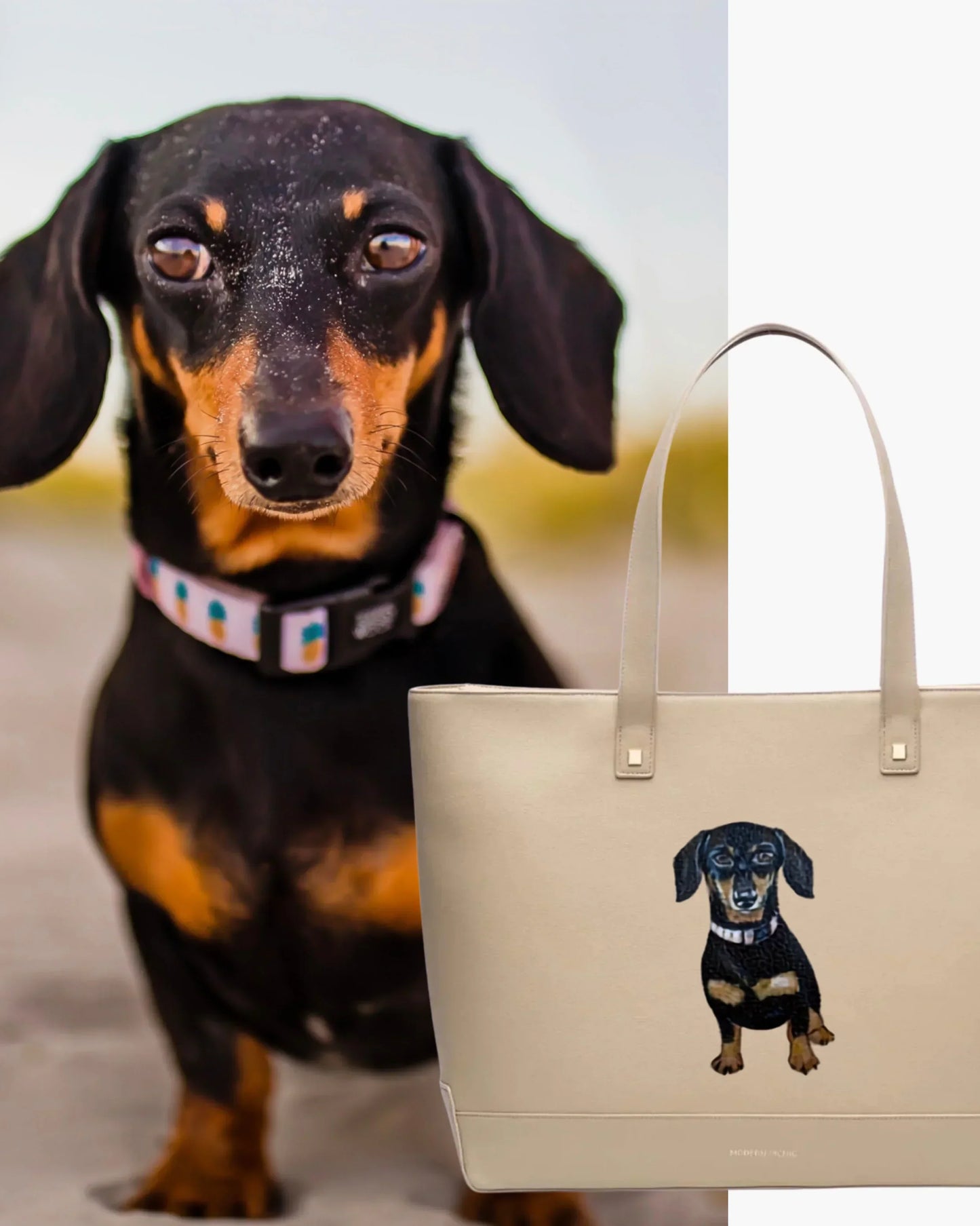 THE PET PORTRAIT TOTE - CREAM
