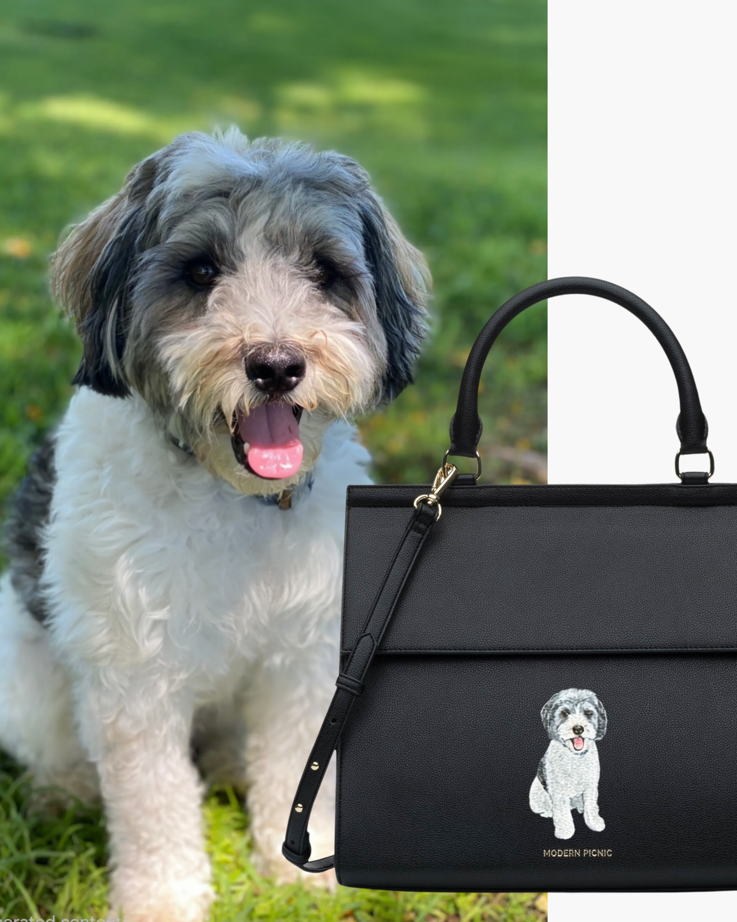THE PET PORTRAIT LARGE LUNCHER - BLACK