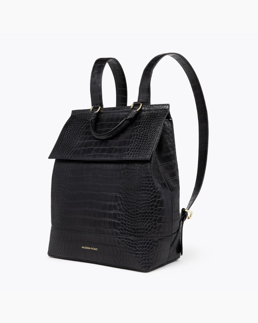 Black croc backpack sale