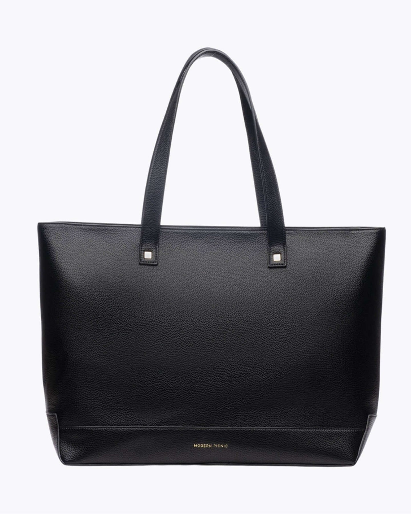 Black pebble tote bag on a white background