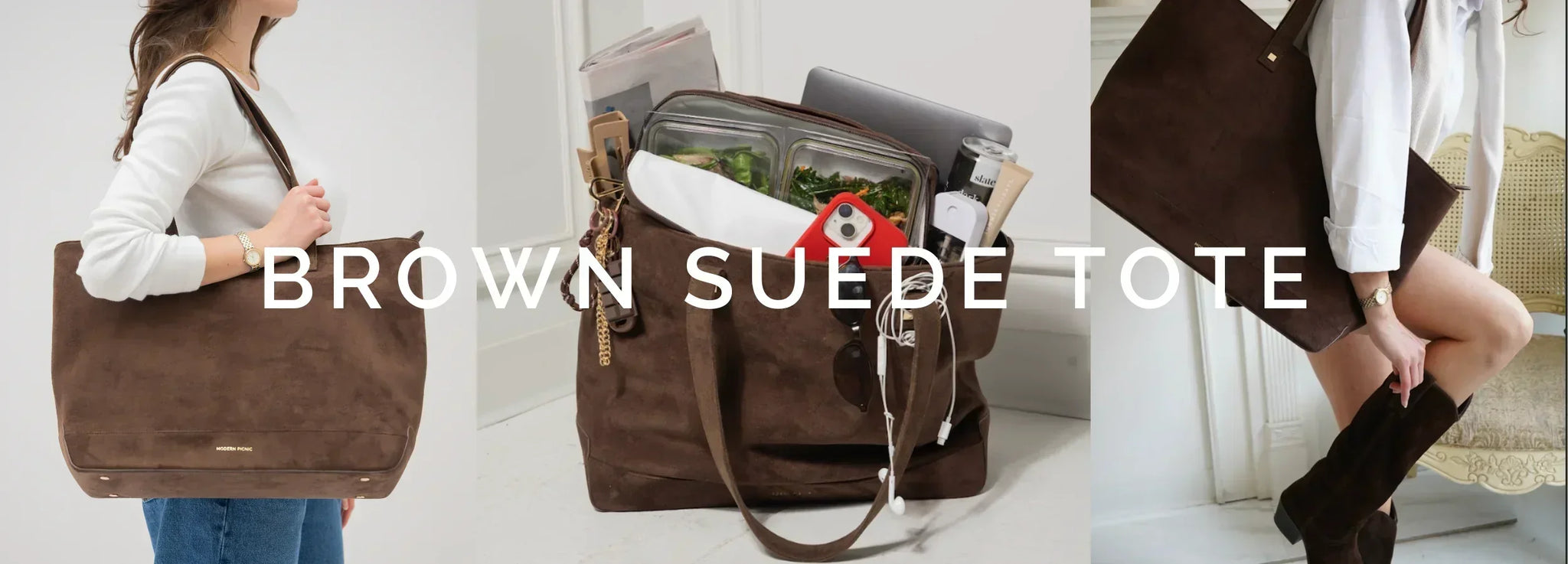 Brown Suede Tote