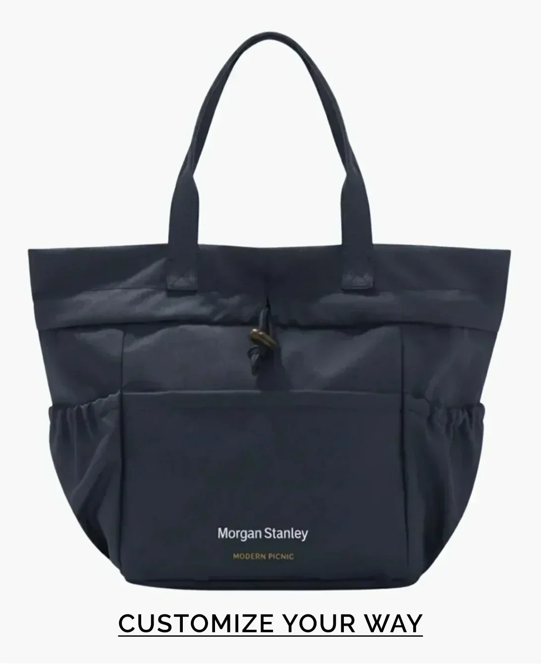 Navy blue Morgan Stanley insulated tote bag by Modern Picnic