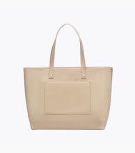 Back view of the Modern Picnic tote in cream vegan leather showing sleek, minimalist design.