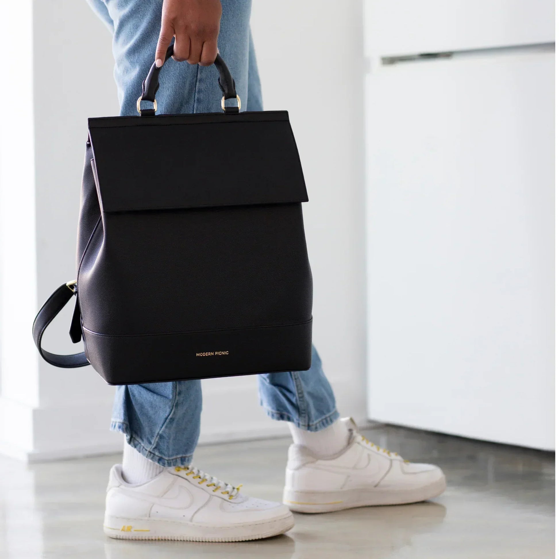 building block leather backpack Modern Picnic The Backpack