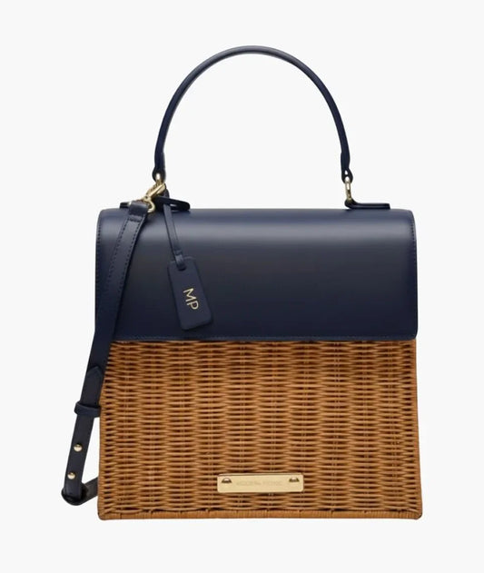 THE LUNCHER - NAVY WICKER WITH GOLD LOGO