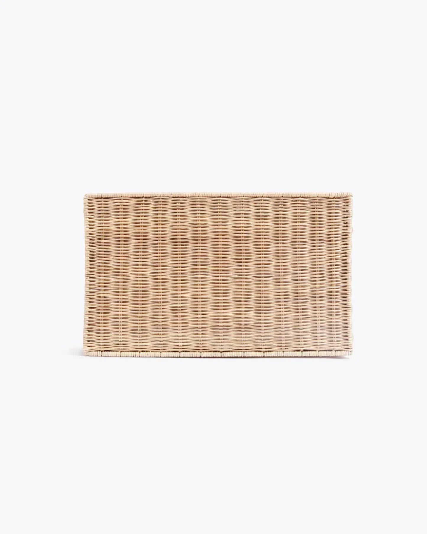 Natural woven wicker picnic basket for outdoor meals and stylish lunch storage