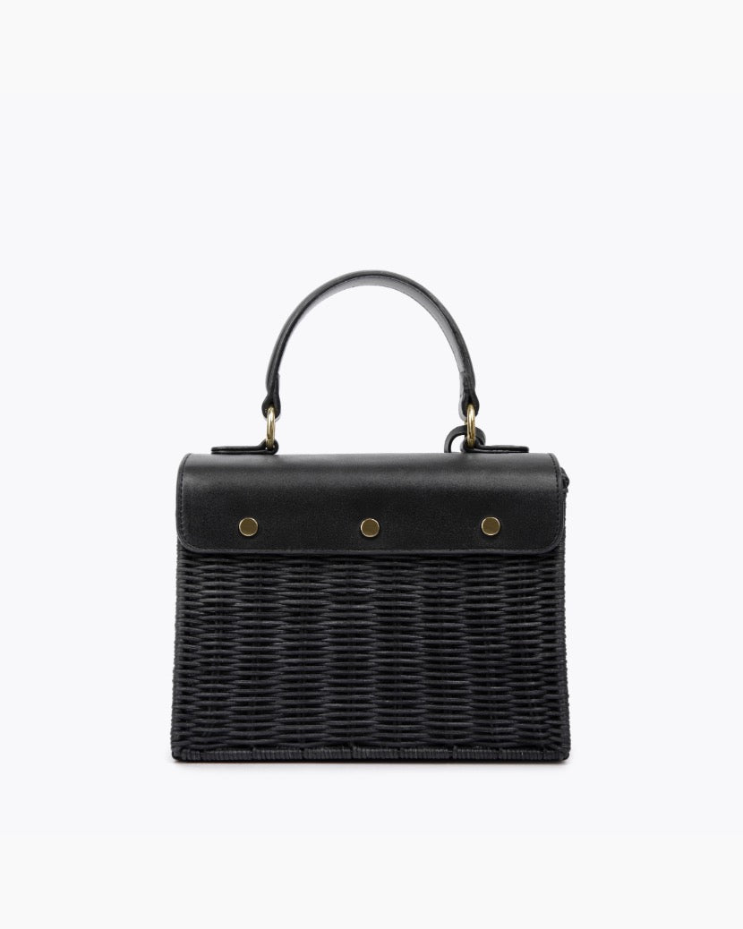 Black wicker bag sale