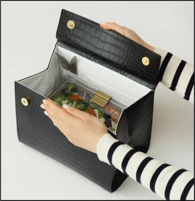 THE LUNCHER - NAVY WICKER WITH GOLD LOGO