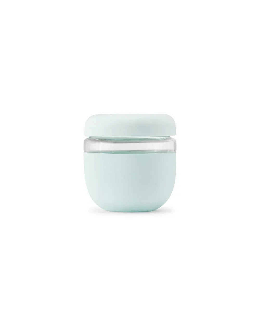 Mint green 24oz seal-tight glass lunch bowl with silicone lid for meal storage