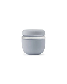 Slate grey 24oz insulated lunch bowl with secure lid on white background