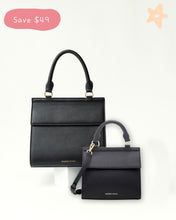 Modern Picnic Mommy and Me Set featuring matching black croc bags in large and mini sizes on a white background.