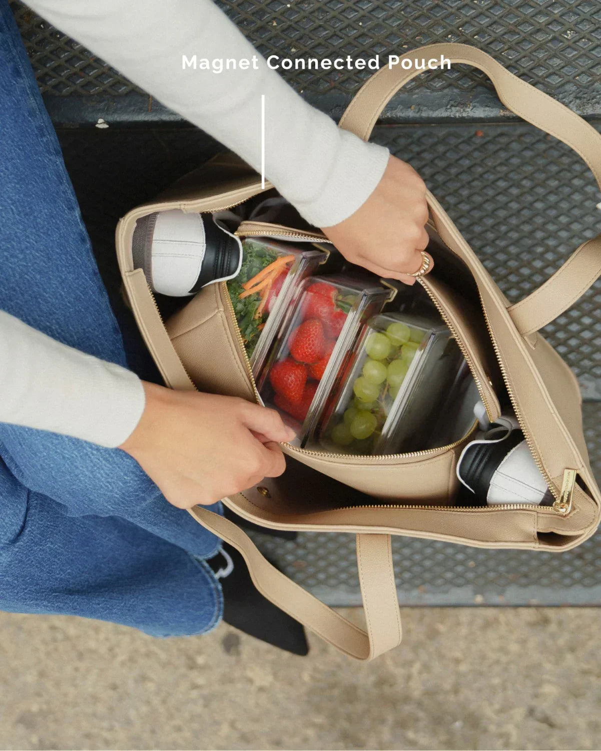 The Tote Bag - Cream Croc Vegan Leather Insulated Work Bag